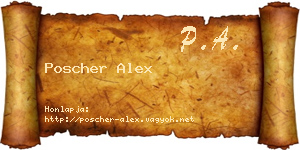 Poscher Alex névjegykártya